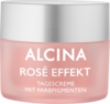 Produktabbildung mattrosafarbener Cremetiegel aus Glas mit mattsilbernem Deckel, ALCINA Rosé Effekt Tagescreme, Inhalt 50 ml