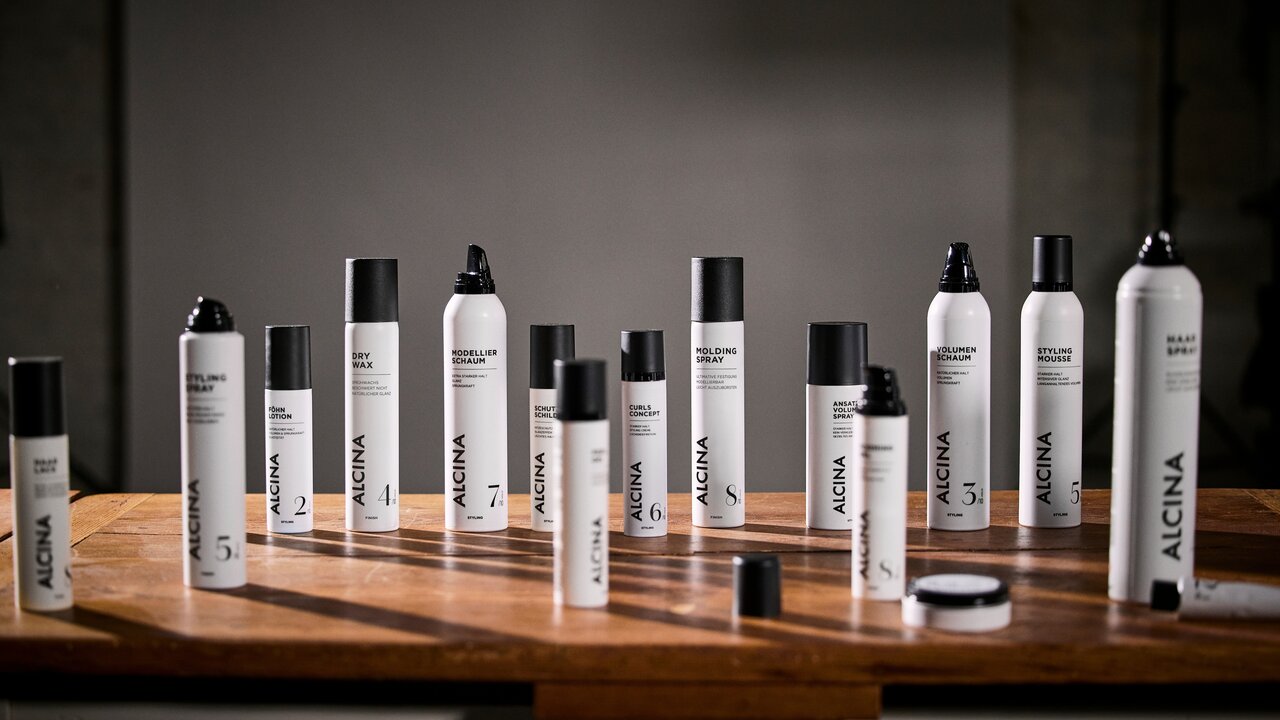Übersicht der Styling- und Finish-Produkte von ALCINA 