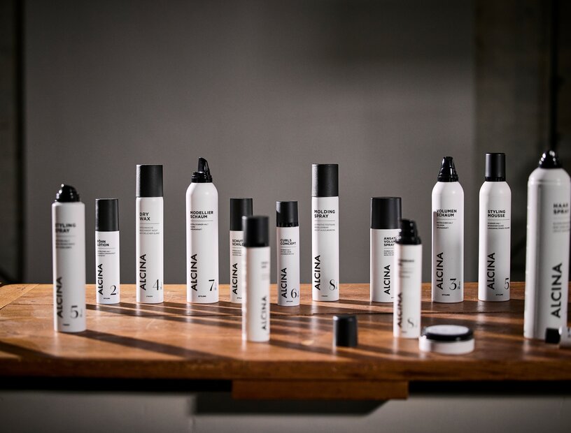 Übersicht der Styling- und Finish-Produkte von ALCINA 
