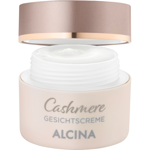 Tiegel offen ALCINA Cashmere Gesichtscreme für trockene und strapazierte Haut in der Größe 50ml