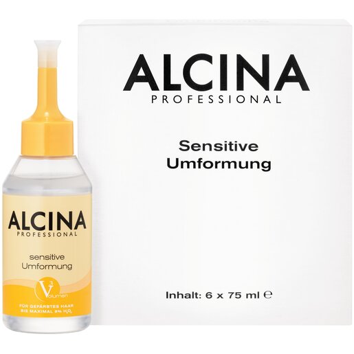 Faltverpackung und Tube ALCINA Sensitive Umformung für gefärbtes Haar in der Größe 75ml