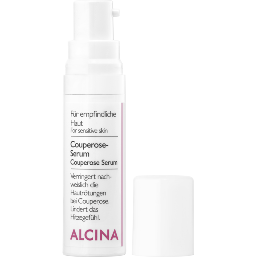Pumpspender mit offenem Deckel ALCINA Couperose Serum  verringert Hautrötungen in der Größe 30ml