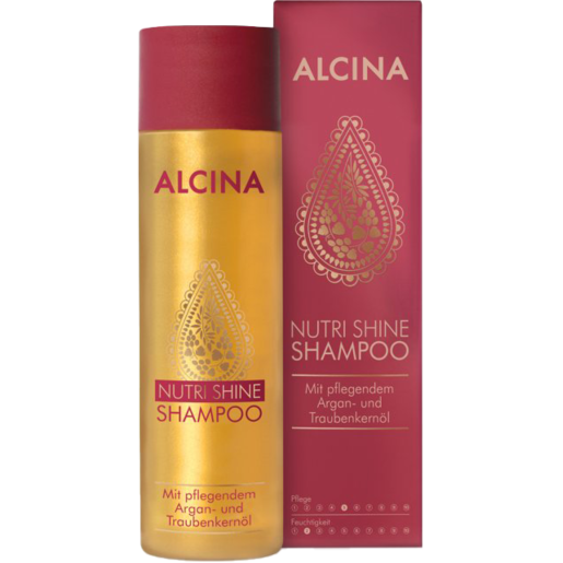 Tube und Faltverpackung ALCINA Nutri Shine Shampoo für trockenes Haar in der Größe 250ml