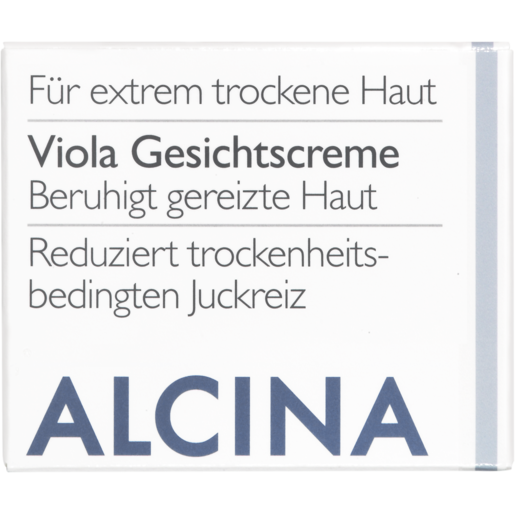 Faltverpackung ALCINA Viola Gesichtscreme bei trockener und gereizter Haut in der Größe 50ml