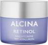 Tiegel ALCINA Retinol Nachtcreme verringert nachweislich die Faltentiefe in der Größe 50ml