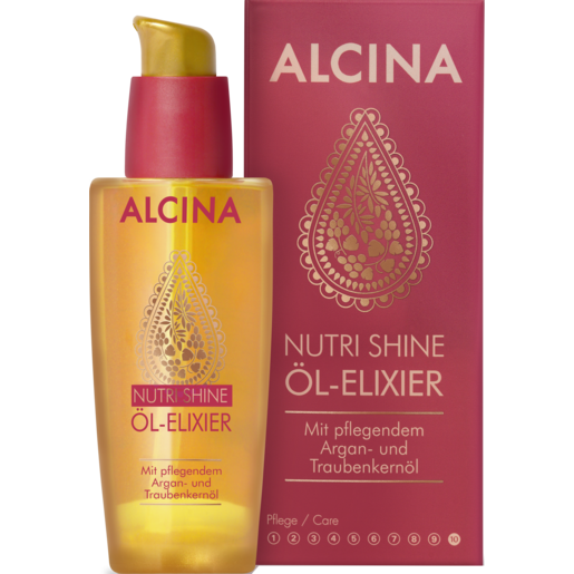 Pumpspender und Faltverpackung ALCINA Nutri Shine Öl-Elixier für trockenes Haar