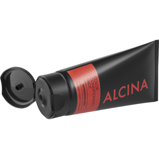 Produktabbildung geöffnete Tube ALCINA Color-Conditioning-Shot Rot in der Größe 150 ml für eine intensive Farbauffrischung