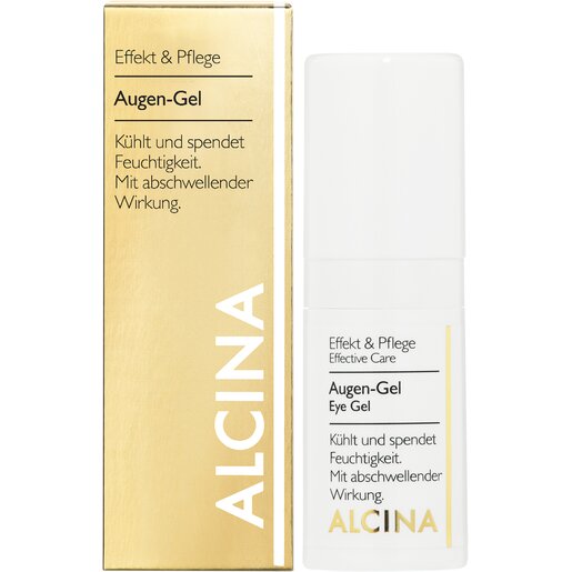 Produktabbildung Gruppe Pumpspender und Faltschachtel ALCINA Augen-Gel in der Größe 15 ml