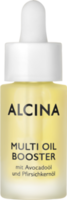 Produktabbildung Glasflakon mit Pipette im Deckel, gelbfarbener Inhalt ALCINA Multi Oil Booster Inhalt 15 ml
