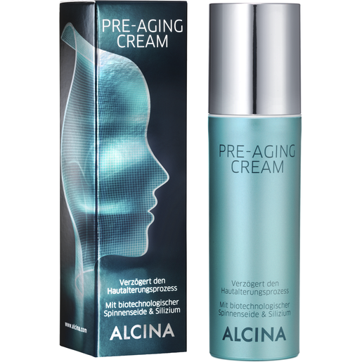 Pumpspender und Faltverpackung ALCINA Pre-Aging Cream verzögert den Hautalterungsprozess