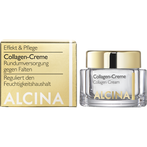 Tiegel und Faltschachtel ALCINA Collagen-Creme für Linien und Fältchen