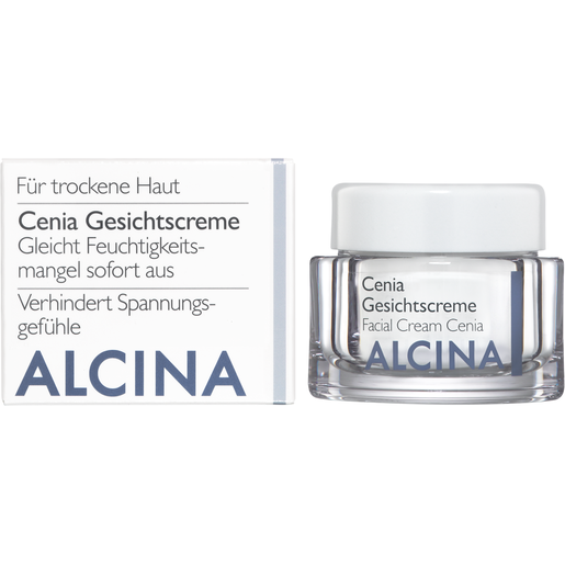 Tiegel und Faltschachtel ALCINA Cenia Gesichtscreme für trockene Haut in der Größe 50ml