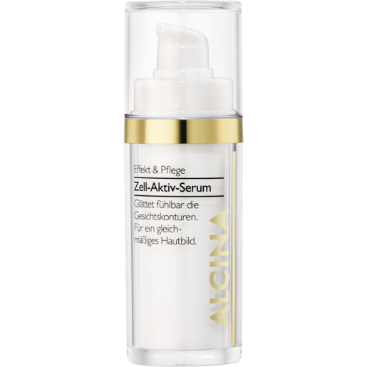 Transparenter Pumpspender ALCINA Zell Aktiv Serum für ein gleichmäßiges Hautbild. Inhalt 30 ml