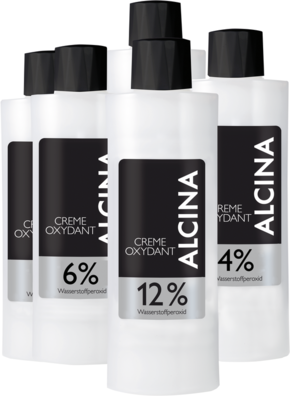 Produktabbildung ALCINA Color Creme Oxydant Flaschen als Gruppe mit 6%, 12% und 4%