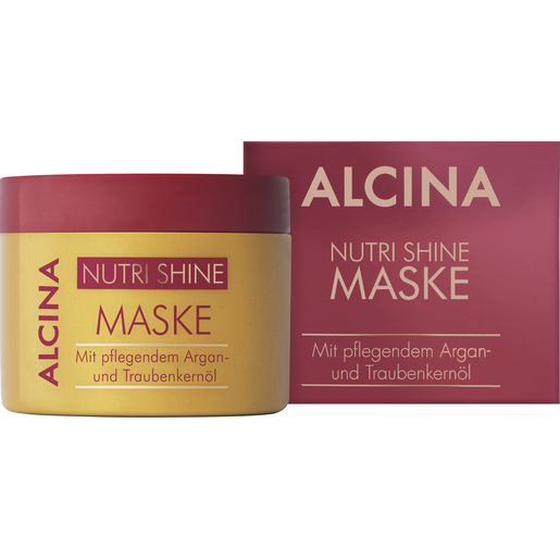Tiegel und Faltverpackung ALCINA Nutri Shine Maske glättet die Haarstruktur in der Größe 200ml