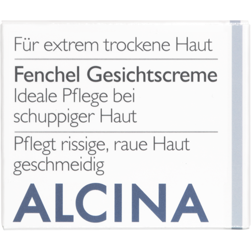 weiße Umverpackung ALCINA Fenchel Gesichtscreme für rissige und raue Haut in der Größe 50ml
