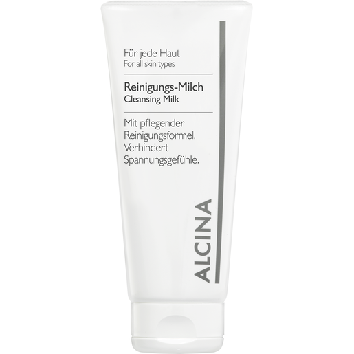 Produktabbildung stehende Tube weiß ALCINA Reinigungsmilch Inhalt 150 ml