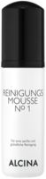 Produktabbildung weißer Pumpspender mit schwarzem Deckel, ALCINA Reinigungsmousse Nummer 1, Inhalt 150 ml