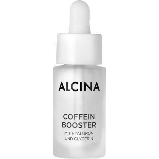 Produktabbildung Glasflasche mit Pipette ALCINA Coffein Booster für eine frische, weniger müde aussehende Haut in der Größe 15 ml
