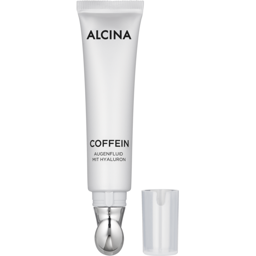 Produktabbildung Tube geöffnet mit Applikator ALCINA Coffein Augenfluid für eine strahlende Augenpartie