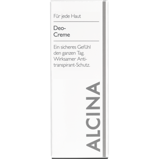 Produktabbildung weiße Verpackung ALCINA Deo-Creme wirksamer Antitranspirant-Schutz Inhalt 50 ml