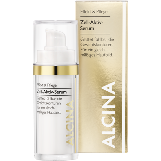 Pumpspender und Faltverpackung ALCINA Zell-Aktiv-Serum für jeden Hauttypen geeignet in der Größe 30ml