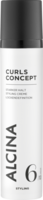 ALCINA Curls Concept Styling Creme in schlanker weißer Flasche mit schwarzem Deckel, Hold Faktor 6 von 10 für definierte, langanhaltend geformte Locken.