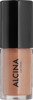 ALCINA Lip Gloss in der Farbe Teddy, warmer Nude-Ton mit feinem Schimmer im kompakten Glasflakon mit schwarzer Kappe für glänzende, gepflegte Lippen.