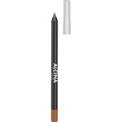 ALCINA Lip Liner in Mocha Mousse, schlanker Konturenstift in warmem Mokka-Braun mit abgenommener transparenter Kappe für eine präzise und natürliche Lippendefinition.