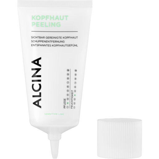 Produktabbildung Tube stehend geöffnet ALCINA Kopfhaut-Peeling  in der Größe 150 ml