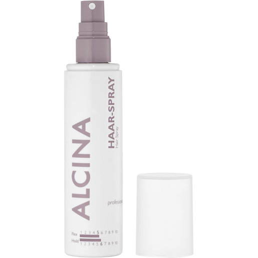 offene Sprühflasche ALCINA Haar-Spray für einen dauerhaften Halt in der Größe 125ml